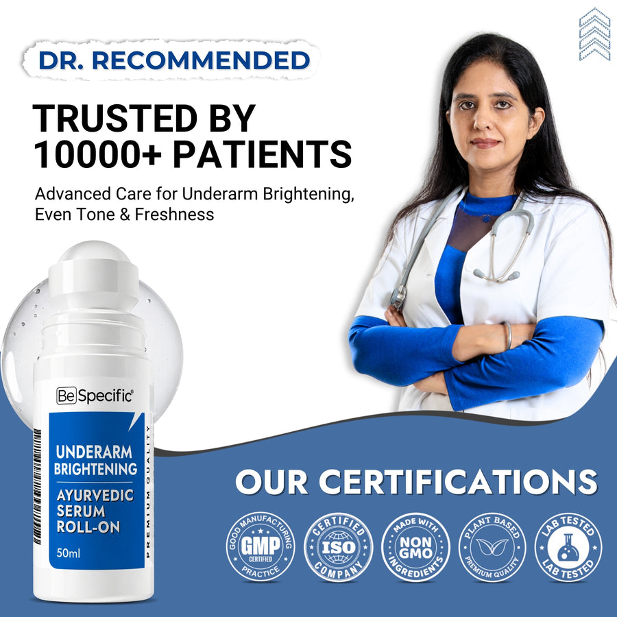 Underarm Brightening Roll-On Serum for Dark Underarms, Pigmentation & Odour Control | 100% Ayurvedic Serum