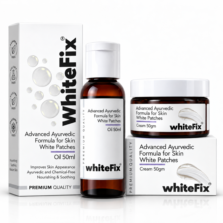 Advanced Ayurvedic Solution Kit for White Skin Patches (vitiligo)- Oil + Herbal Cream