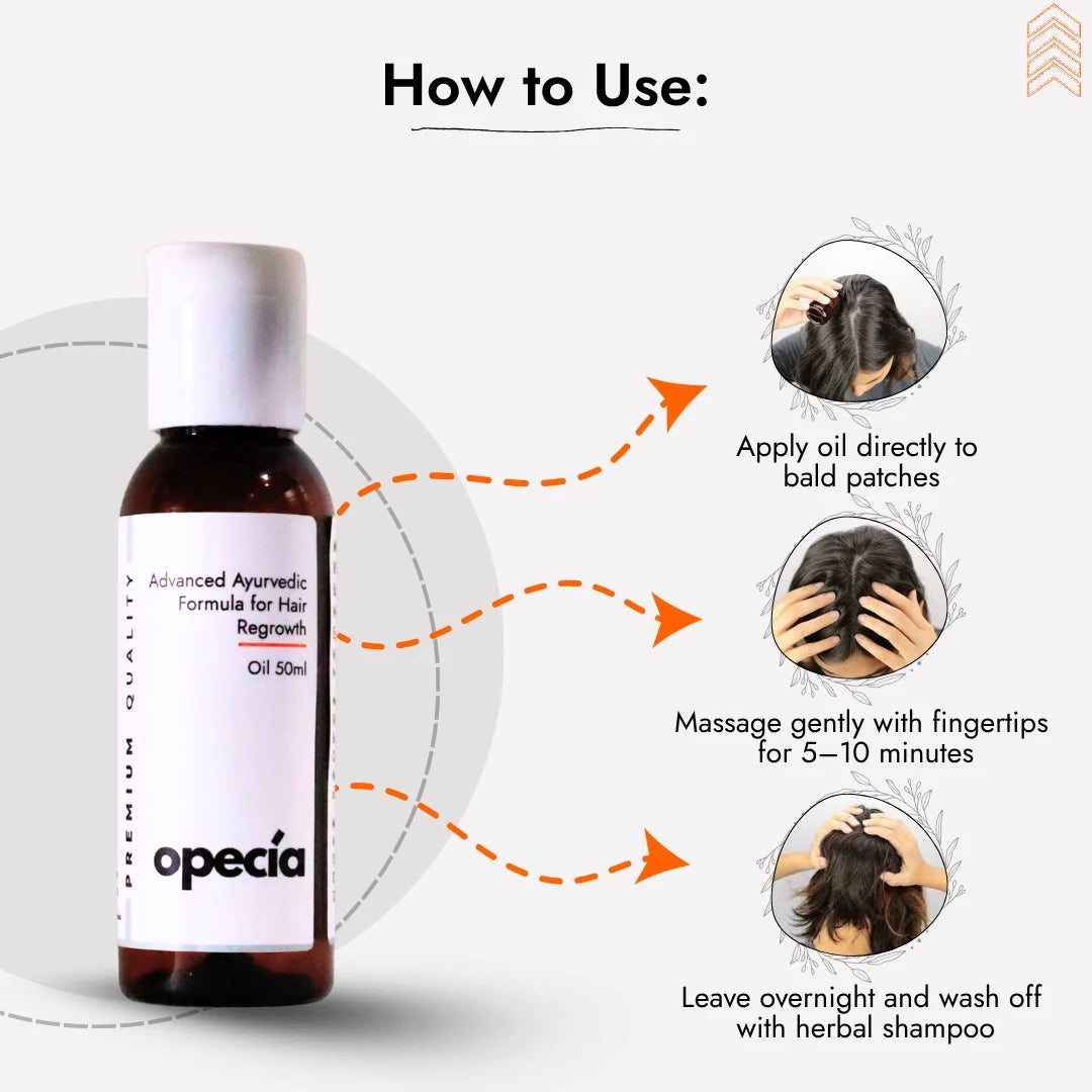 Alopecia Oil Hair Patch Solution for Bald Patches - 100% Natural Treatment