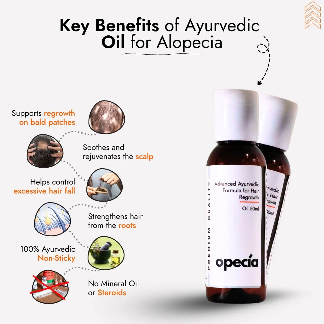 Alopecia Oil Hair Patch Solution for Bald Patches - 100% Natural Treatment